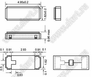 32.768 kHz (KX-327XS, FC-255 32.768) резонатор кварцевый SMD 4,95x1,82x0,96mm 12,5pF