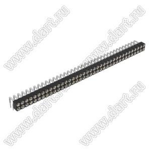 DS1002-01-2x37R13 (SCDL-037R, PBDM-2x37R) гнездо цанговое угловое двухрядное для выводного монтажа; P=2,54мм; 2x37-конт.