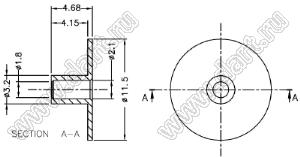 TW-210 втулка изолирующая для транзистора в корпусе TO-220; нейлон-46 (UL); 94V-0; натуральный