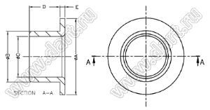 TW-211 втулка изолирующая для транзистора в корпусе TO-220; нейлон-46 (UL); 94V-0; натуральный