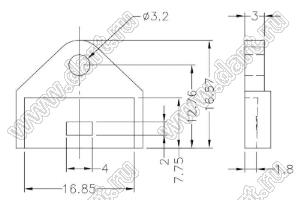 TC-62V0(B) кожух микросхемы; полибутилентерефталат (PBT) (UL); 94V-0; черный