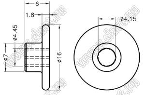 TW-178 втулка изолирующая для транзистора в корпусе TO-220; нейлон-46 (UL); 94V-0; натуральный