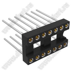 DS1007-214BT1NSF6 Панелька цанговая с удлиненными выводами для выводного монтажа; P=2,54мм; 14-конт.