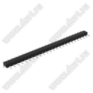 DS1004-01-1x25R1B (PSLM2-25R) вилка цанговая угловая однорядная для выводного монтажа; P=2,0мм; 25-конт.