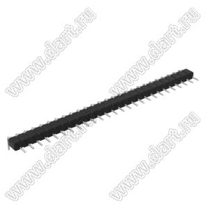DS1004-01-1x26R1B (PSLM2-26R) вилка цанговая угловая однорядная для выводного монтажа; P=2,0мм; 26-конт.