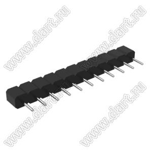 DS1004-01-1x11S1BR1 вилка цанговая прямая однорядная для поверхностного (SMD) монтажа, тип R1; P=2,54мм; 11-конт.