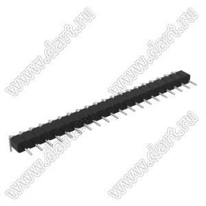 DS1004-01-1x20R1B (PSLM2-20R) вилка цанговая угловая однорядная для выводного монтажа; P=2,0мм; 20-конт.