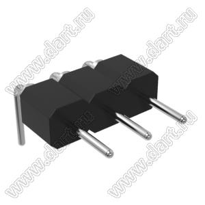 DS1004-01-1x3R1B (PSLM2-03R) вилка цанговая угловая однорядная для выводного монтажа; P=2,0мм; 3-конт.