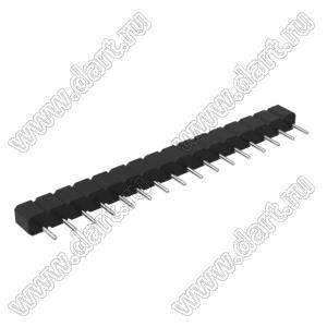 DS1004-01-1x16S1BR1 вилка цанговая прямая однорядная для поверхностного (SMD) монтажа, тип R1; P=2,54мм; 16-конт.