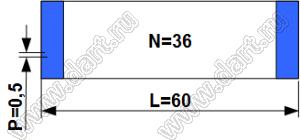 BLFPC P0,5 36PIN 60mm шлейф плоский сверхтонкий FFC/FPC; 36; длина 60мм; контакты на одной поверхности