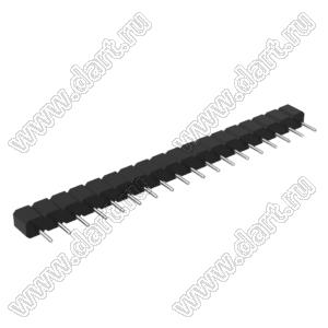 DS1004-01-1x18S1BR1 вилка цанговая прямая однорядная для поверхностного (SMD) монтажа, тип R1; P=2,54мм; 18-конт.