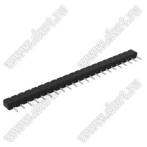DS1004-01-1x22S1BR1 вилка цанговая прямая однорядная для поверхностного (SMD) монтажа, тип R1; P=2,54мм; 22-конт.