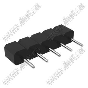 DS1004-01-1x5S1BR1 вилка цанговая прямая однорядная для поверхностного (SMD) монтажа, тип R1; P=2,54мм; 5-конт.