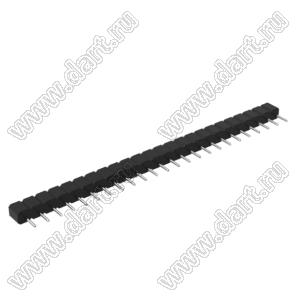 DS1004-01-1x24S1BR1 вилка цанговая прямая однорядная для поверхностного (SMD) монтажа, тип R1; P=2,54мм; 24-конт.