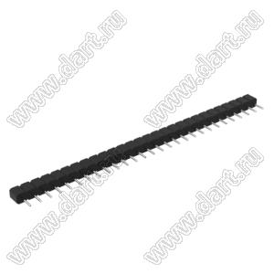 DS1004-01-1x28S1BR1 вилка цанговая прямая однорядная для поверхностного (SMD) монтажа, тип R1; P=2,54мм; 28-конт.