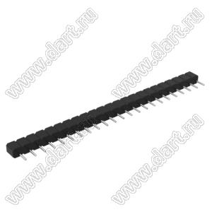DS1004-01-1x23S1BR1 вилка цанговая прямая однорядная для поверхностного (SMD) монтажа, тип R1; P=2,54мм; 23-конт.