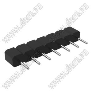 DS1004-01-1x7S1BR1 вилка цанговая прямая однорядная для поверхностного (SMD) монтажа, тип R1; P=2,54мм; 7-конт.