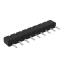 DS1004-01-1x9S1BR1 вилка цанговая прямая однорядная для поверхностного (SMD) монтажа, тип R1; P=2,54мм; 9-конт.