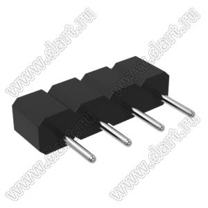 DS1004-01-1x4S1BR1 вилка цанговая прямая однорядная для поверхностного (SMD) монтажа, тип R1; P=2,54мм; 4-конт.