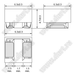 LQH66SN151M03 дроссель SMD проволочный с ферритовым сердечником экранированный; 2525 (6363); L=150uH±20%