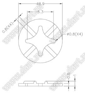 TO-5-1 подставка под корпус транзистора TO-5; нейлон-66 (UL); черный, натуральный, белый