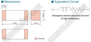 BLM41PG181SN1 дроссель SMD многослойный ферритовый; 1806; 180(Ом) (±25%)