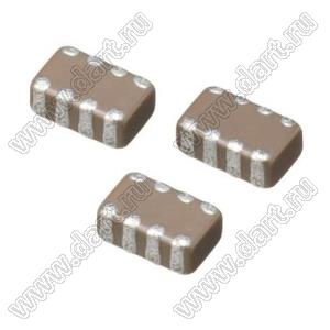 CA0612KRX7R8BB102 (Y4C3N102K250CT) сборка SMD 4-х конденсаторов керамических; 1000пФ; CC0612 (4x0603); ±10%; 25V; X7R