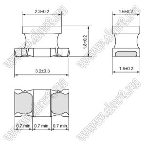 LQH31MN470J03 дроссель SMD проволочный с ферритовым сердечником; 1206 (3216); L=47uH±5%; Iн=55mA