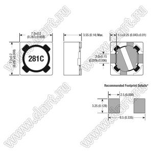 45224C дроссель SMD проволочный экранированный; L=220μH±20%; Iн=0,5А