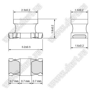 LQH31HNR75J03 дроссель SMD проволочный с ферритовым сердечником; 1206 (3216); L=750nH±5%; Iн=190mA