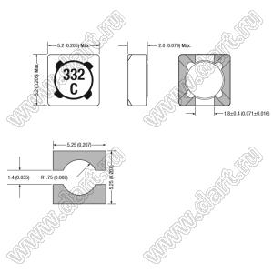 34152C дроссель SMD проволочный экранированный; L=1,5μH±30%; Iн=2,1А