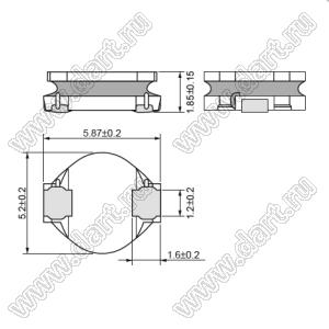 LQH55PN100MR0 дроссель SMD проволочный с ферритовым сердечником; 2220 (5852); L=10uH±20%; Iн=1000mA