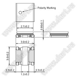 LQH3NPN2R2NG0 дроссель SMD проволочный с ферритовым сердечником; 1212 (3030); L=2,2µH±30%