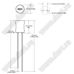 13R683C дроссель проволочный с радиальными выводами неэкранированный; L=68μH±10%; Iн=1,3А