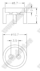 TRB-12V0 подставка под корпус транзистора; натуральный