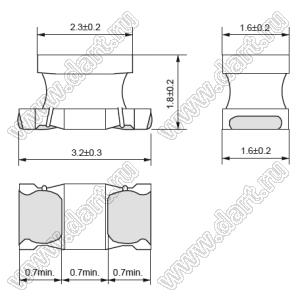 LQH31CN1R0M03 дроссель SMD проволочный с ферритовым сердечником; 1206 (3216); L=1,0uH±20%