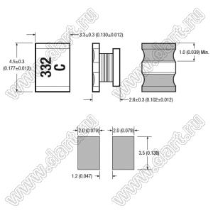 84682C дроссель SMD проволочный неэкранированный; L=6,8μH±20%; Iн=1,05А