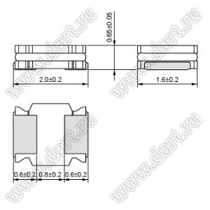 LQH2MCN6R8M52p дроссель SMD проволочный с ферритовым сердечником; 0806 (2016); L=6,8µH±20%