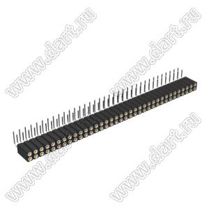 DS1002-08-2x35R13700 (7803R-35-70) гнездо цанговое угловое двухрядное для выводного монтажа; P=2,54x2,54мм; 2x35-конт.