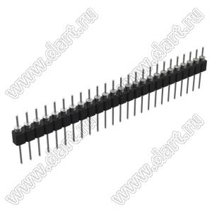 DS1004-1x25F13 (PSLM-27 тип 3) вилка цанговая прямая однорядная для выводного монтажа; P=2,54мм; 27-конт.