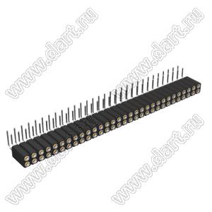 DS1002-08-2x30R13700 (7803R-30-70) гнездо цанговое угловое двухрядное для выводного монтажа; P=2,54x2,54мм; 2x30-конт.