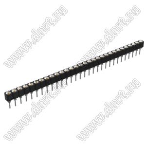 DS1002-01-1x30V13 (SCSL-30, PBSM-30, 6604S-30G-30) гнездо цанговое прямое однорядное для выводного монтажа; P=2,54мм; 30-конт.