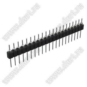DS1004-1x21F13 (PSLM-23 тип 3) вилка цанговая прямая однорядная для выводного монтажа; P=2,54мм; 23-конт.