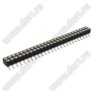 DS1002-01-2x26S13 (SCDL-26SMT, PBDM-2x26SMT, 362030226NS007401) гнездо цанговое прямое двухрядное для поверхностного (SMD) монтажа; P=2,54мм; 2x26-конт.