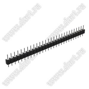 DS1004-1x28F11 (PSLM-28 тип 1) вилка цанговая прямая однорядная для выводного монтажа; P=2,54мм; 28-конт.