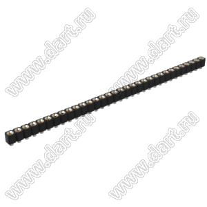 DS1002-06-1x3268 гнездо цанговое прямое однорядное для выводного монтажа; P=2,54мм; 32-конт.
