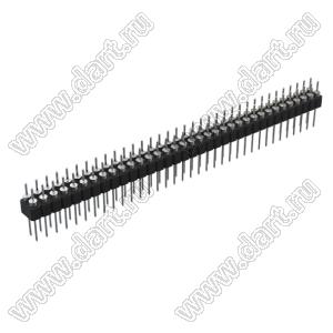 DS1004-2x35-F13 (PDLM-2x35 тип 3) вилка 2-х рядная прямая цанговая; P=2,54мм; 2x35-конт.