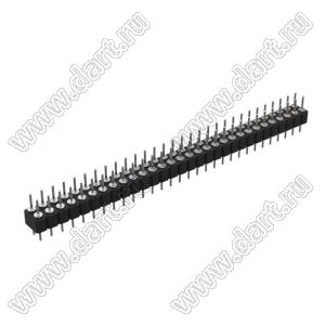 DS1004-2x30-F11 (PDLM-2x30 тип 1) вилка 2-х рядная прямая цанговая; P=2,54мм; 2x30-конт.