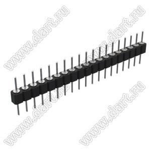DS1004-1x19F14 (PSLM-19 тип 4) вилка цанговая прямая однорядная для выводного монтажа; P=2,54мм; 19-конт.