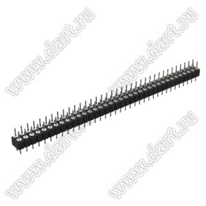 DS1004-2x36-F11 (PDLM-2x36 тип 1) вилка 2-х рядная прямая цанговая; P=2,54мм; 2x36-конт.